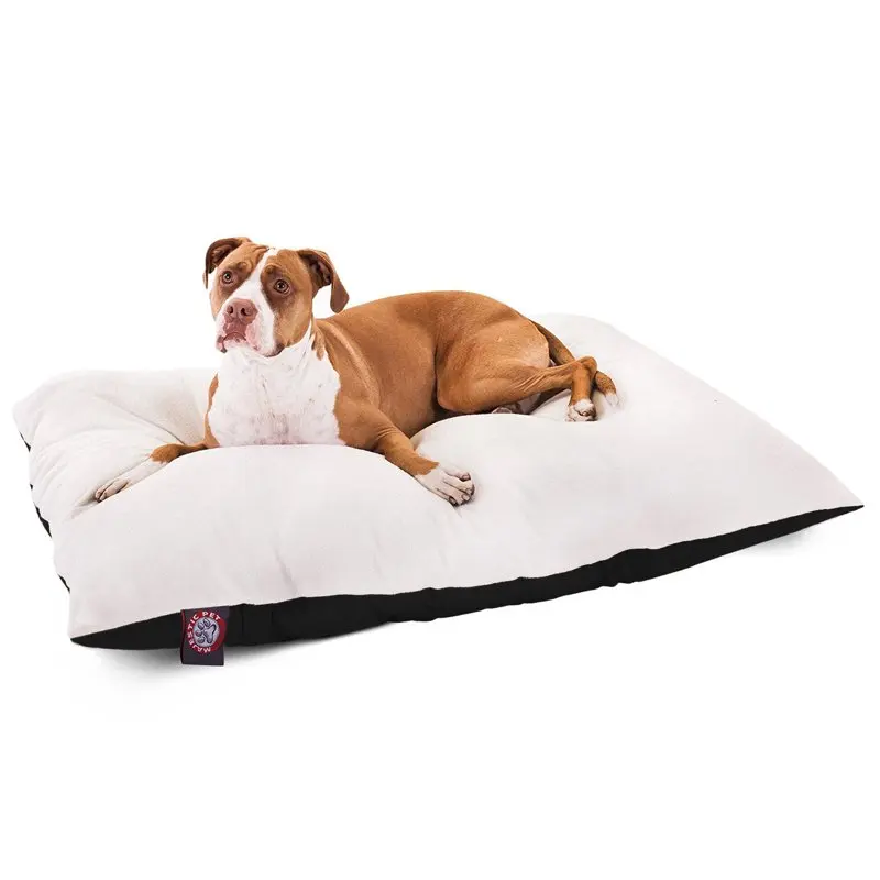 

New Rectangular Pillow Pet Bed For Dogs, Removable Cover, Black, Medium Soft Sleep House Cushion Pet Product Accessories