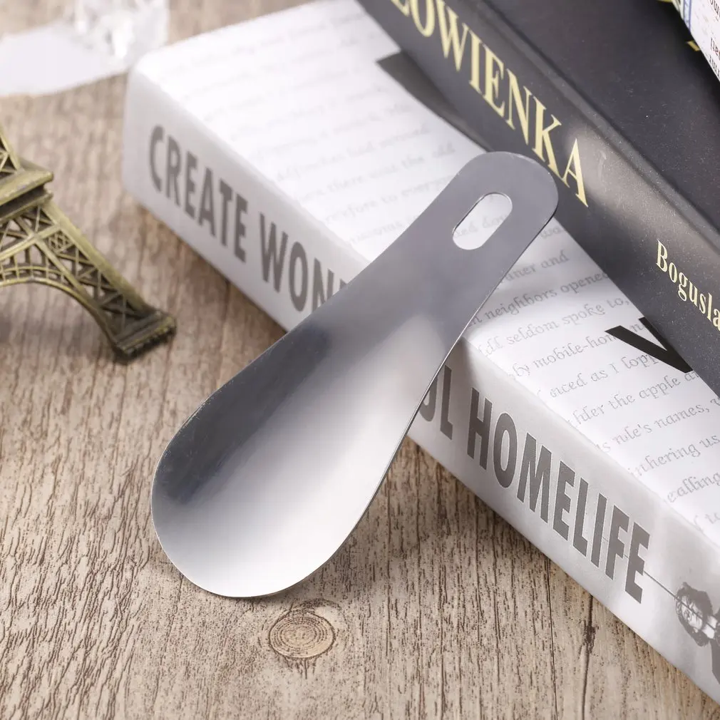 

10,2 см Прочный портативный классический мини-рожок для обуви, профессиональный рожок для обуви из нержавеющей стали, длинный рожок для обуви