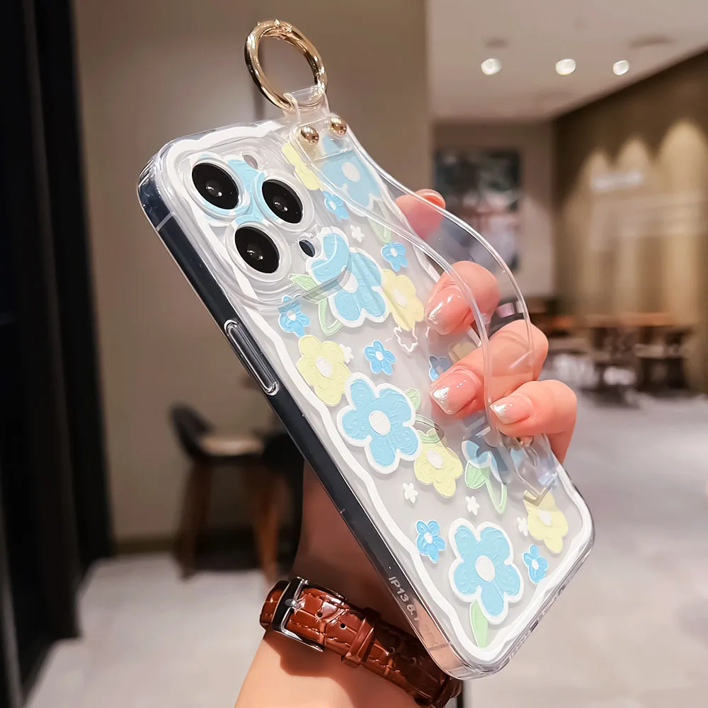 Мягкий чехол SoCouple с ремешком на запястье для iPhone 13 14 15 12 11 Pro Max mini X XR XS 7 8 Plus