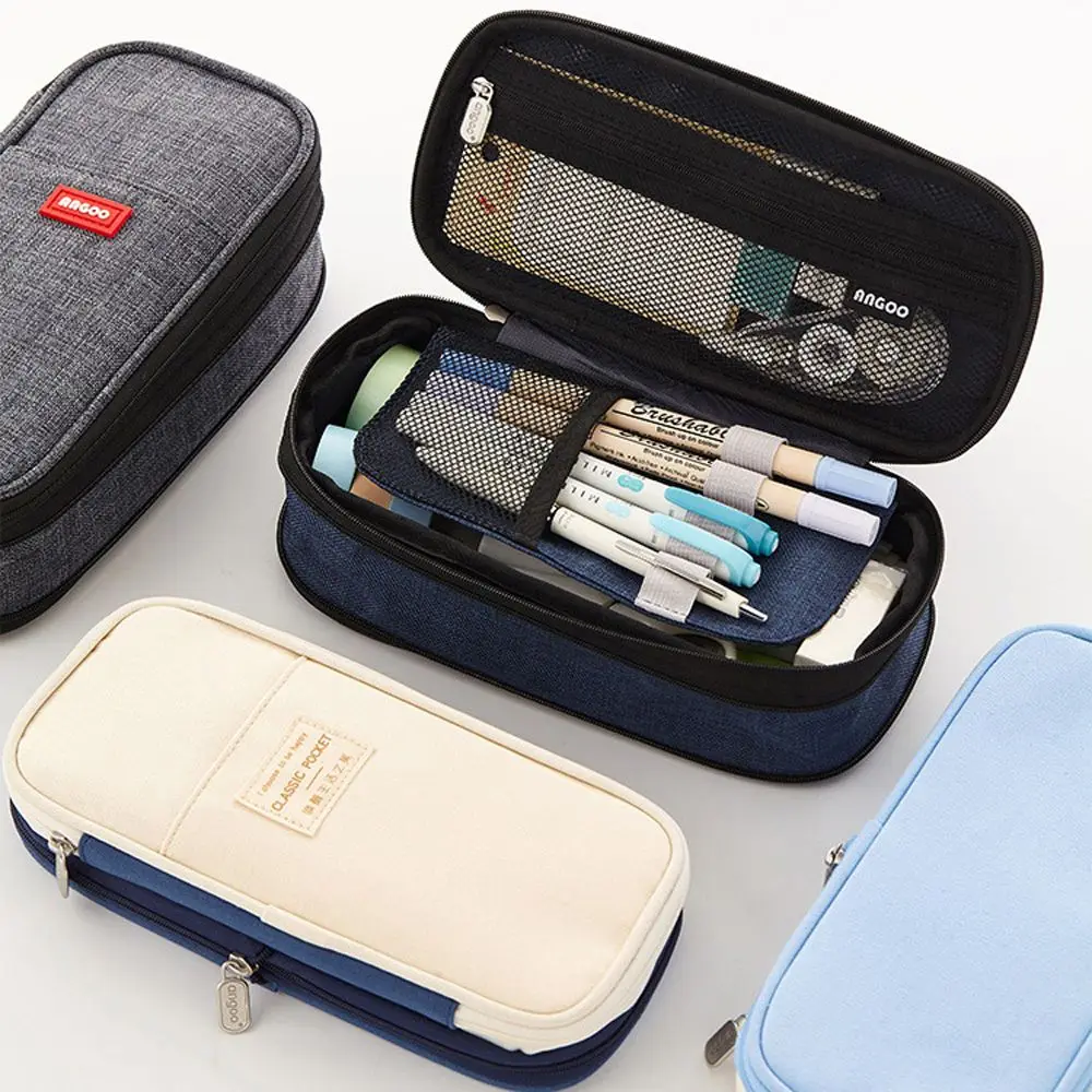 

Bag Fold Pencil Bag Big Capacity for Student Classic Pocket Pencil Case Pens Holder Cosmetic Bag Canvas Pencil Box