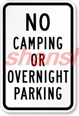 Оловянный знак без кемпинга или ночного парковки 12 x 8 дюймов SHANSUI