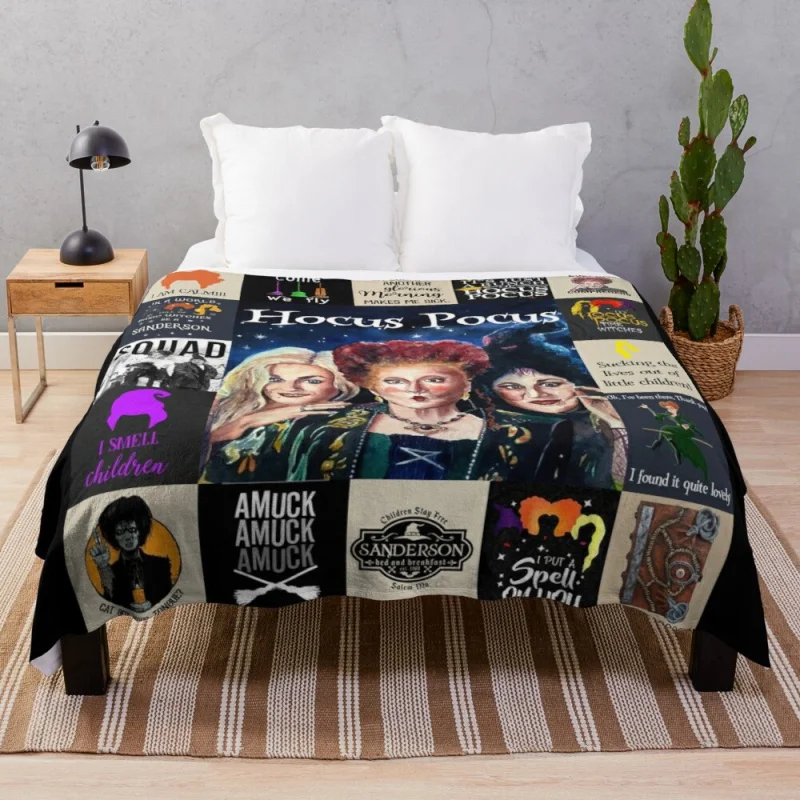 

Hocus Pocus I Smell Children I Put A Spell On Throw Blanket shaggy blanket fuzzy blanket soft