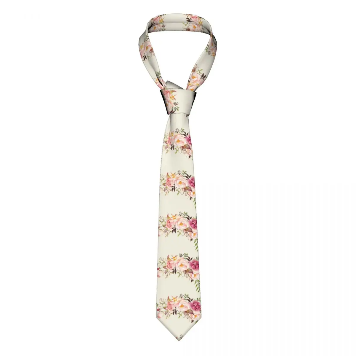 

Romantic Watercolor Flower Bouquet Necktie Men Women Polyester 8 cm Floral Neck Tie Wide Suits Accessories Gravatas Business