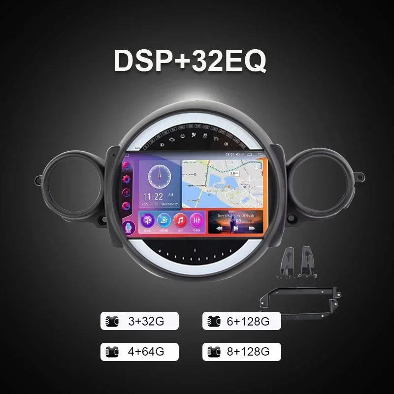 QSZN для BMW MINI COOPER R56 R60 2007 - 2014 2K QLED Android 13 автомобильное радио мультимедийный