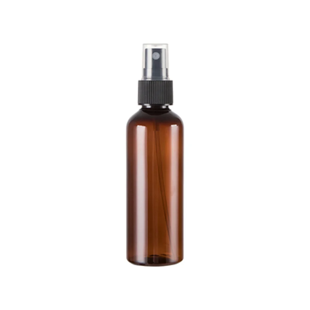 

5pcs/pack 120ml Refillable brown&amber plastic bottle with black pump sprayer Plastic Portable Spray Perfume Bottle