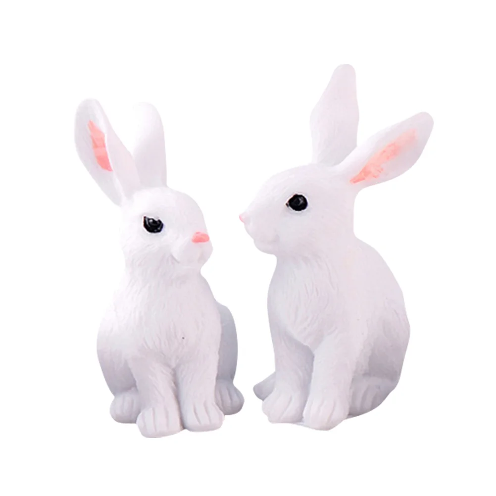 

Rabbit Figurines Animal Bonsai Bunny Resin Ornament Miniature Animals Farm Figures Craft Decor Accessorypotgarden Decorations