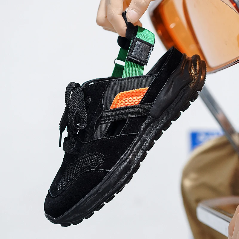 

2022 New Men Shoes Hollow Out Sandals Outdoor Leisure Breathable Beach Sandals Summer Non-slip Platform Sneakers Driving Shoes
