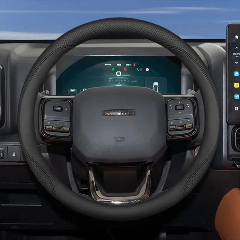 

Для Haval H9 2nd 2024 2025 2026 Стайлинг автомобиля дышащий нескользящий кожаный чехол на руль модифицированные аксессуары для интерьера