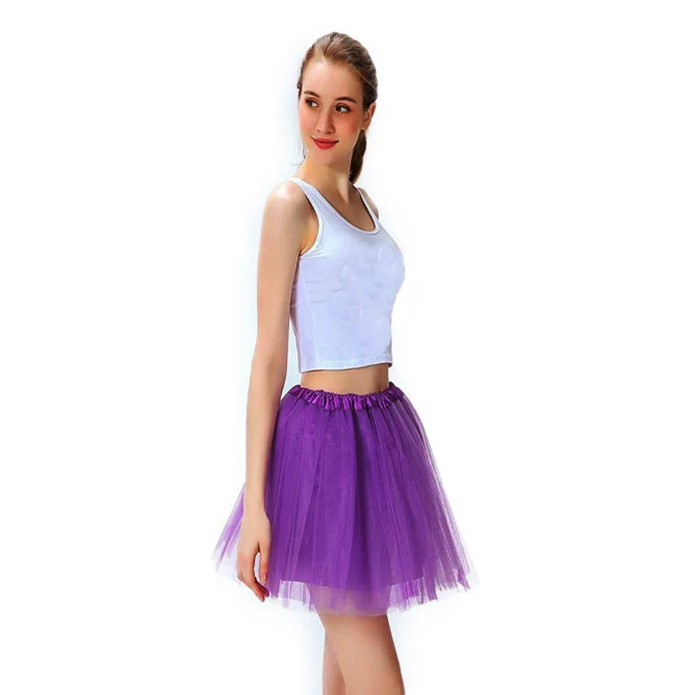 Женская и детская пушистая 3-слойная тонкая прозрачная мини-юбка из тонкой вуали