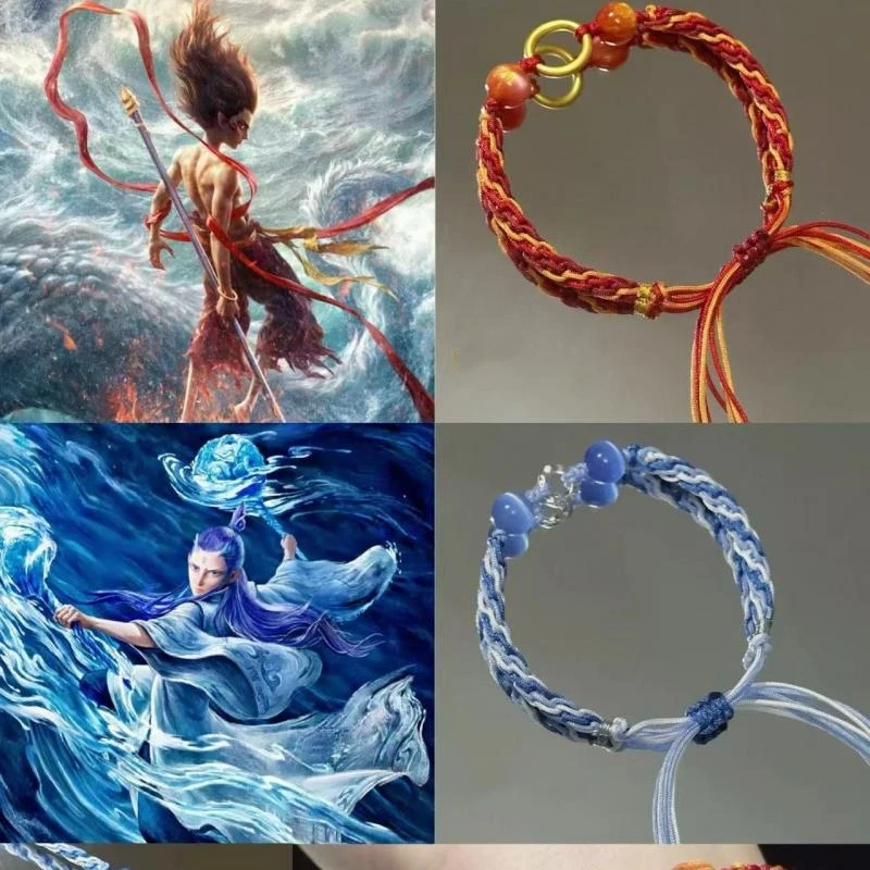 Kawaii Ne Zha 2 аниме периферийные устройства Aobing Aoguang креативный браслет с героями