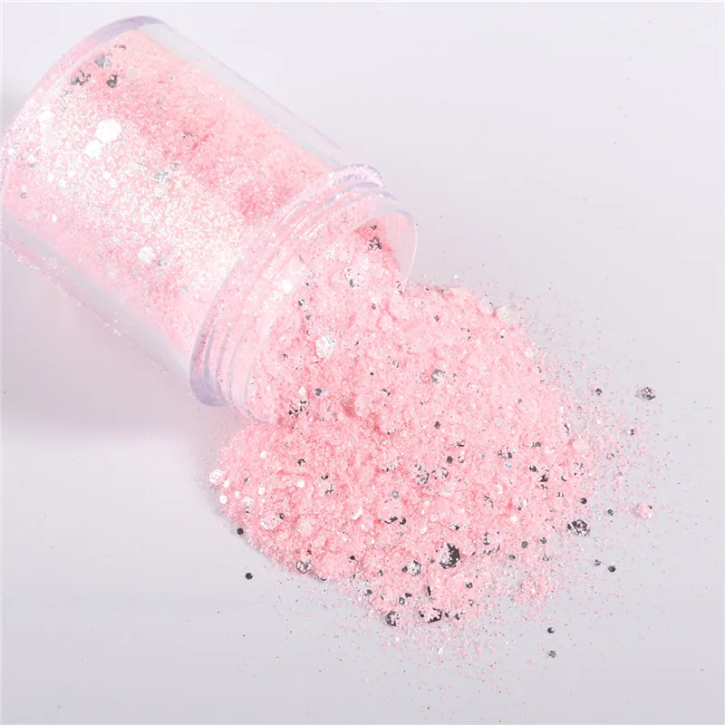 

Mirror Silver Nail Glitter Flakes Sequin Sparkly Silver Irregular Pink Candy Hexagon Nail Sequins Manicure Nail Art Decorations