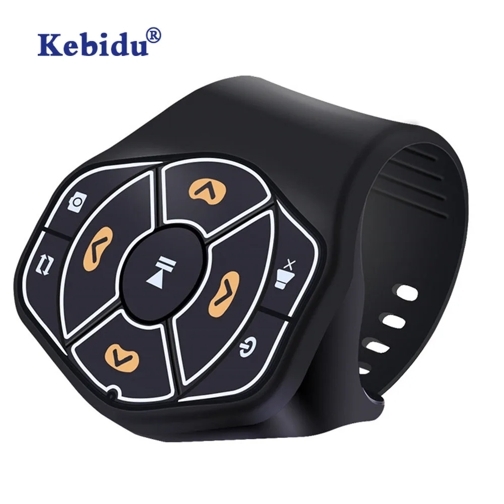 Kebidumei Car Kit Wireless Bluetooth Media Car Steering Wheel Remote switch Motorcycle mp3 play Music Radio Muilt-Button Chain