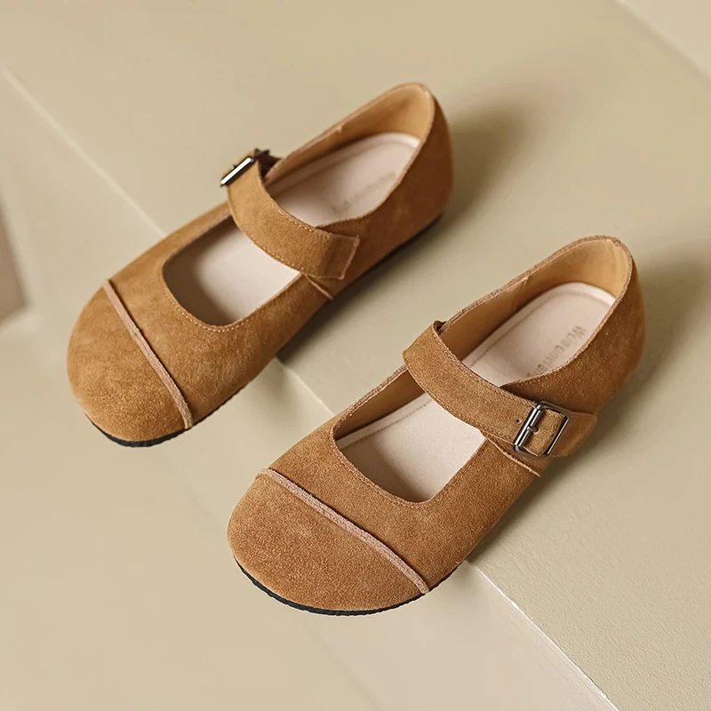 AIYUQI Mary Jane Shoes Women Genuine Leather 2023 Summer Shallow Mouth Women Flat Shoes Large Size 41 42 43 Retro Shoes Women