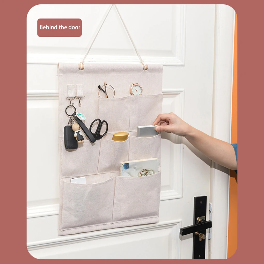 

Storage Hanging Bag Durable Thicken Cotton Linen Wear Resistant Store Rack Large Capacity Home Organizer Baby Dormitory