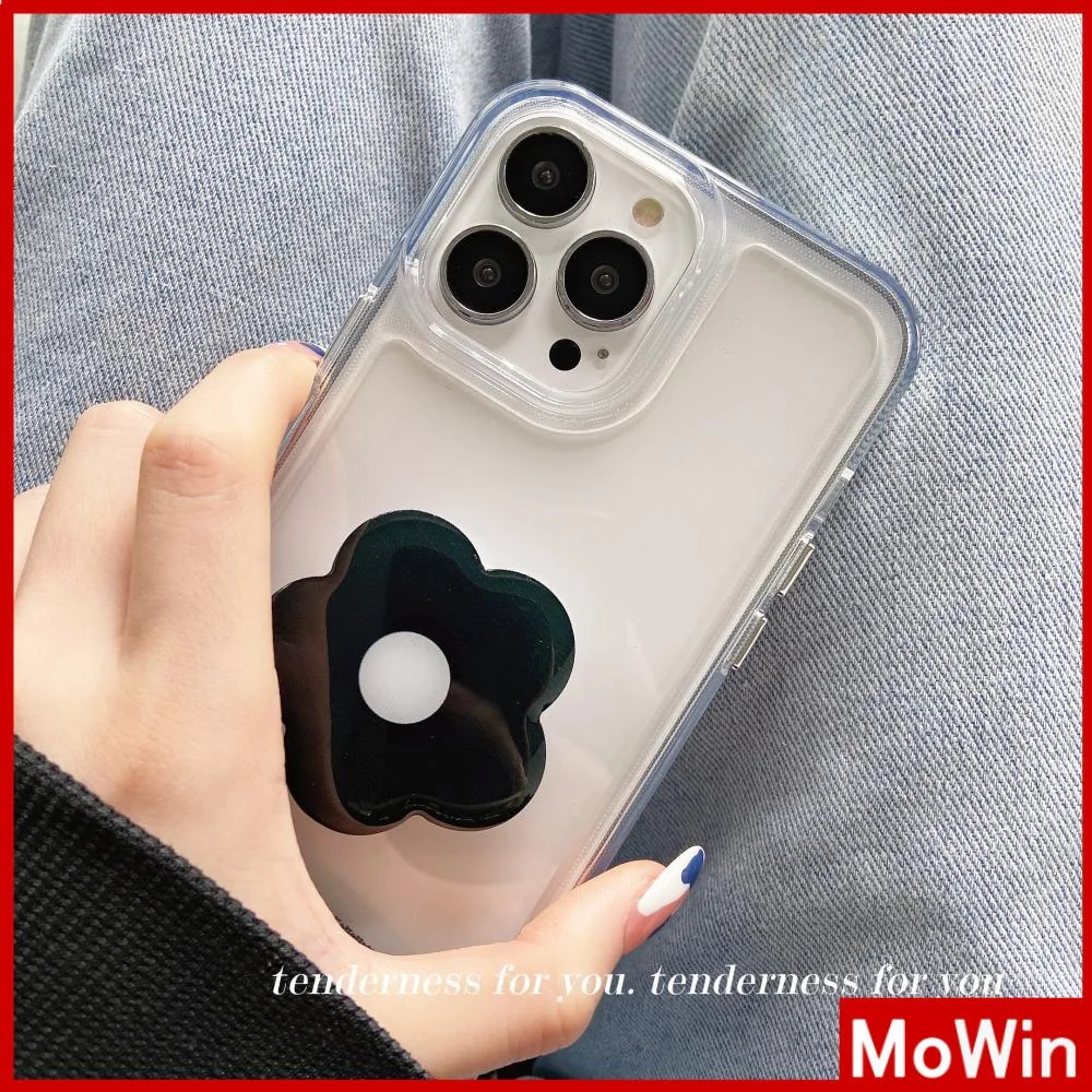 

iPhone Case Silicone HD Space Case Thickened Shockproof With Folding Flower Stand Plating For iPhone 11/12/13 Pro Max 7/8Plus