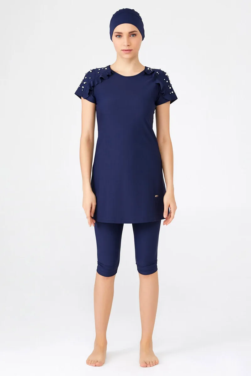 

IQRAH Adasea Lycra Semi-Indoor Lady Hijab Swimwear 3301-21 K. Navy Blue