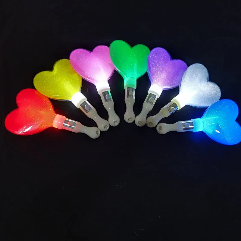 

5/10pcs Led Flash Stick Heart Shape Light Wand For Birthday Party Favor Funny Kids Children Adults Gifts Toys Halloween Christma