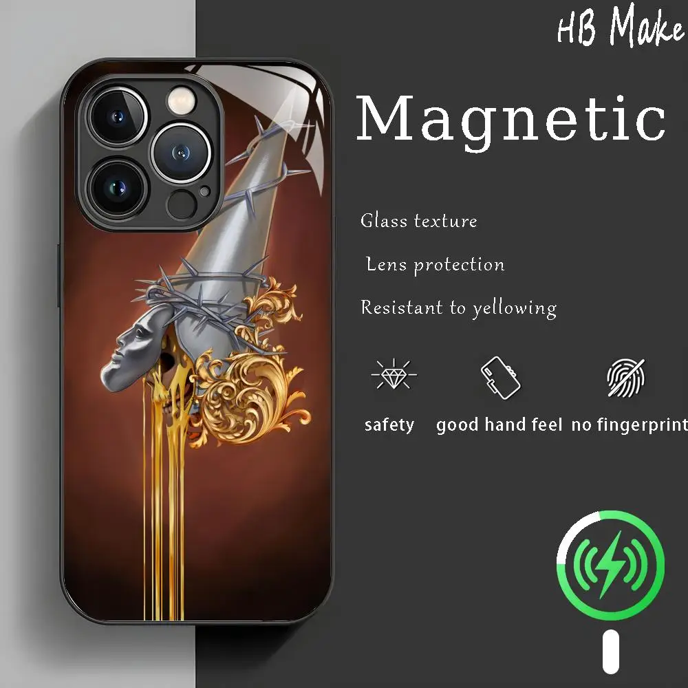 Фото Чехол для телефона в готическом стиле Action Gothic Dark Style Game Blasphemous для iPhone 17 16 15 14 13 12 11 X XR XS 8 Plus Mini Pro Max, стеклянный чехол №5
