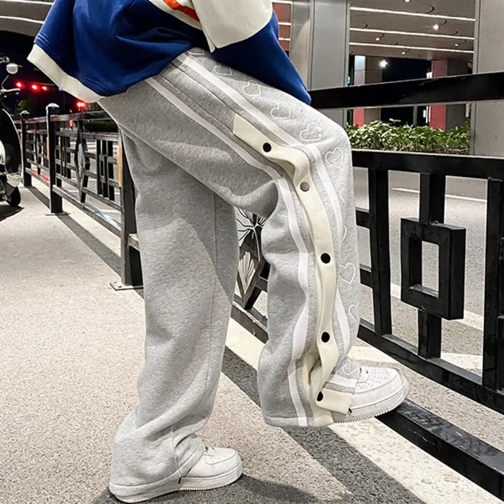 

Trendy Skateboard Pants Loose Bottoms Long Pants Drawstring Mid Waist Basketball Pants for Daily Wear Men Pants