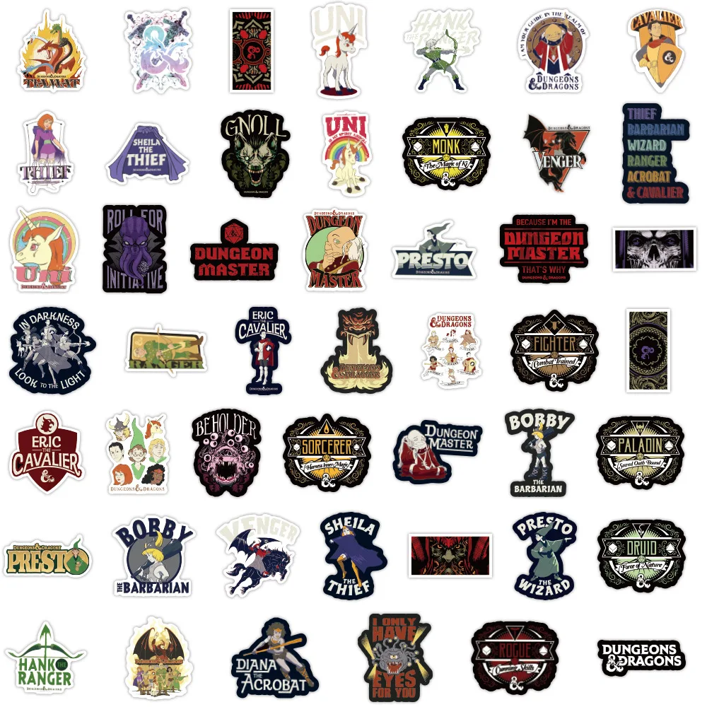 Наклейки в виде подземей и драконов 10/30/50/100 шт