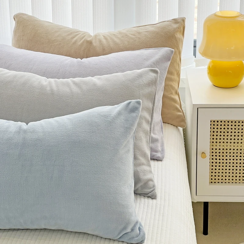 

Фланелевая наволочка Bonenjoy, однотонная наволочка, зимняя теплая наволочка из кораллового флиса, 48x74 см, наволочки