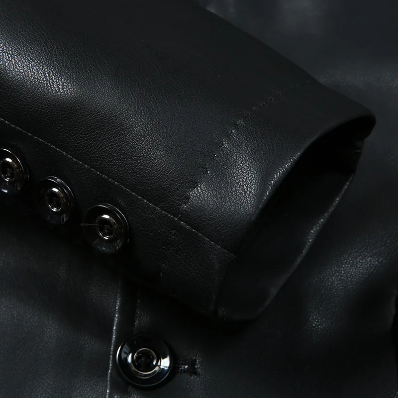 7XL 8XL плюс размер костюм из искусственной кожи мужская мода стирка пальто куртка