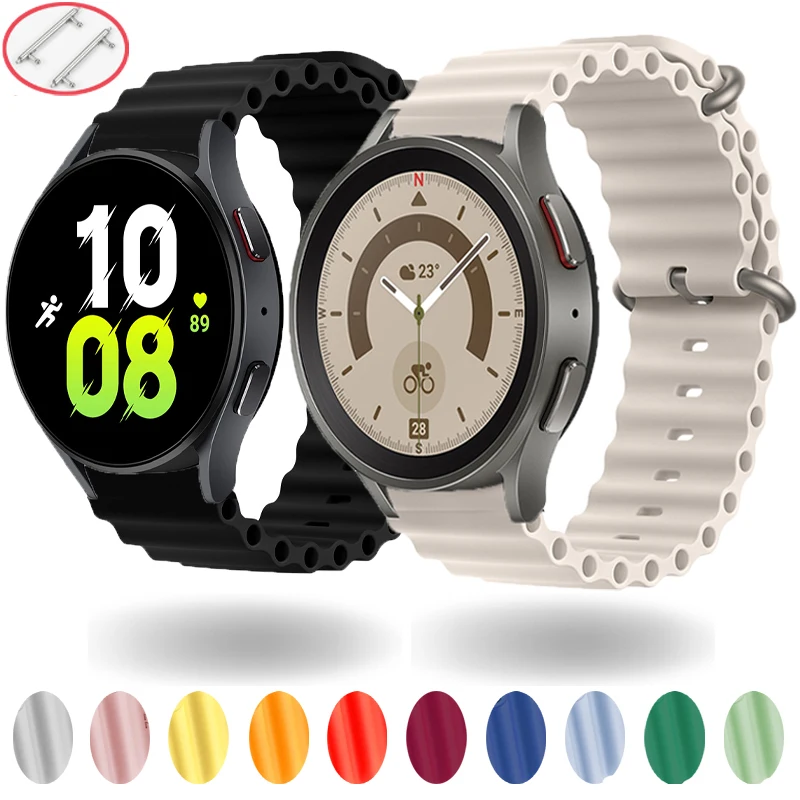 

20mm 22mm Ocean Starp For Samsung Galaxy Watch 5/4 44/40mm/5 pro 45mm classic 42/46mm Silicone band Amazfit GTS 4-3-2e bracelet