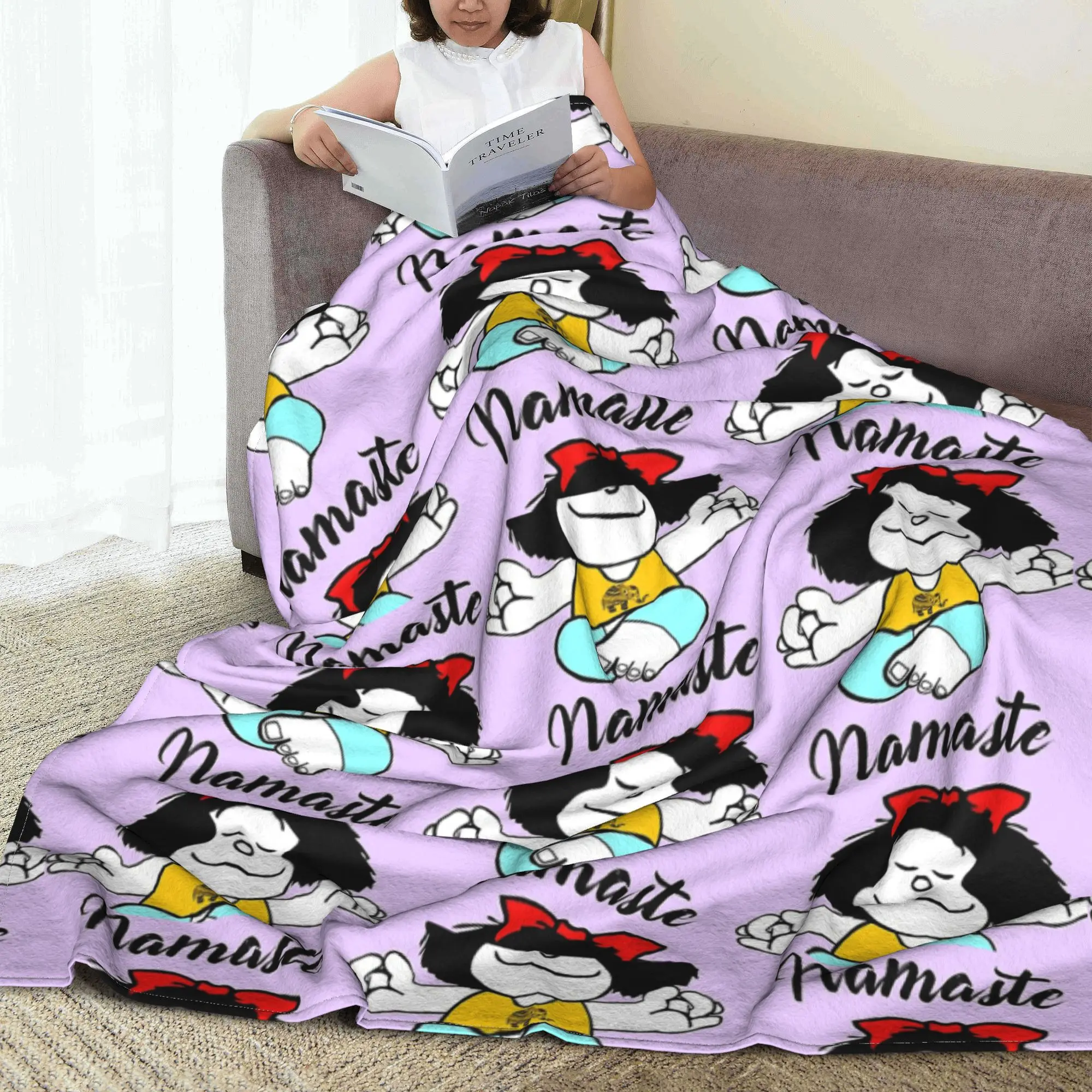 Флисовые одеяла Mafalda Namaste милый мультяшный винтажный плед для дивана постельное