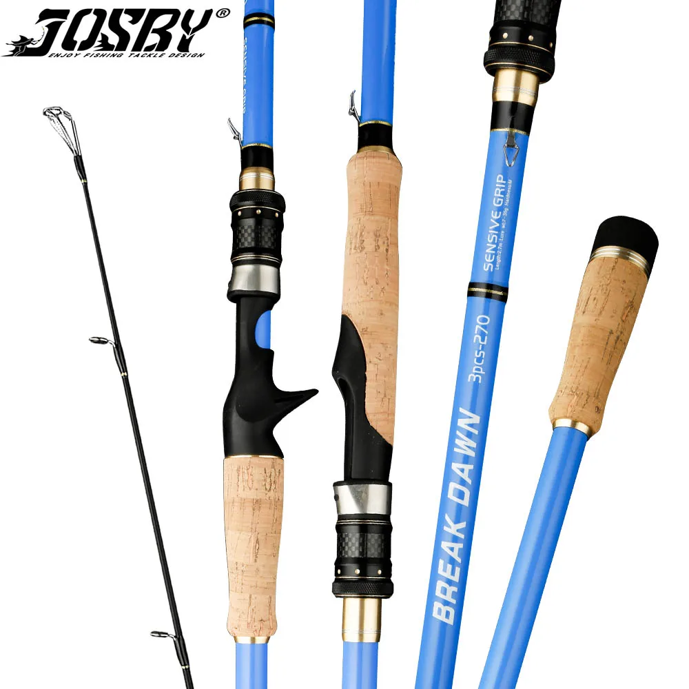 

JOSBY Lure Fishing Rod 1.8m 2.1m 2.4m 2.7m 24T UltraLight Carbon Spinning Baitcasting Travel Lure Rod 3-50g M 3 Section Tackle