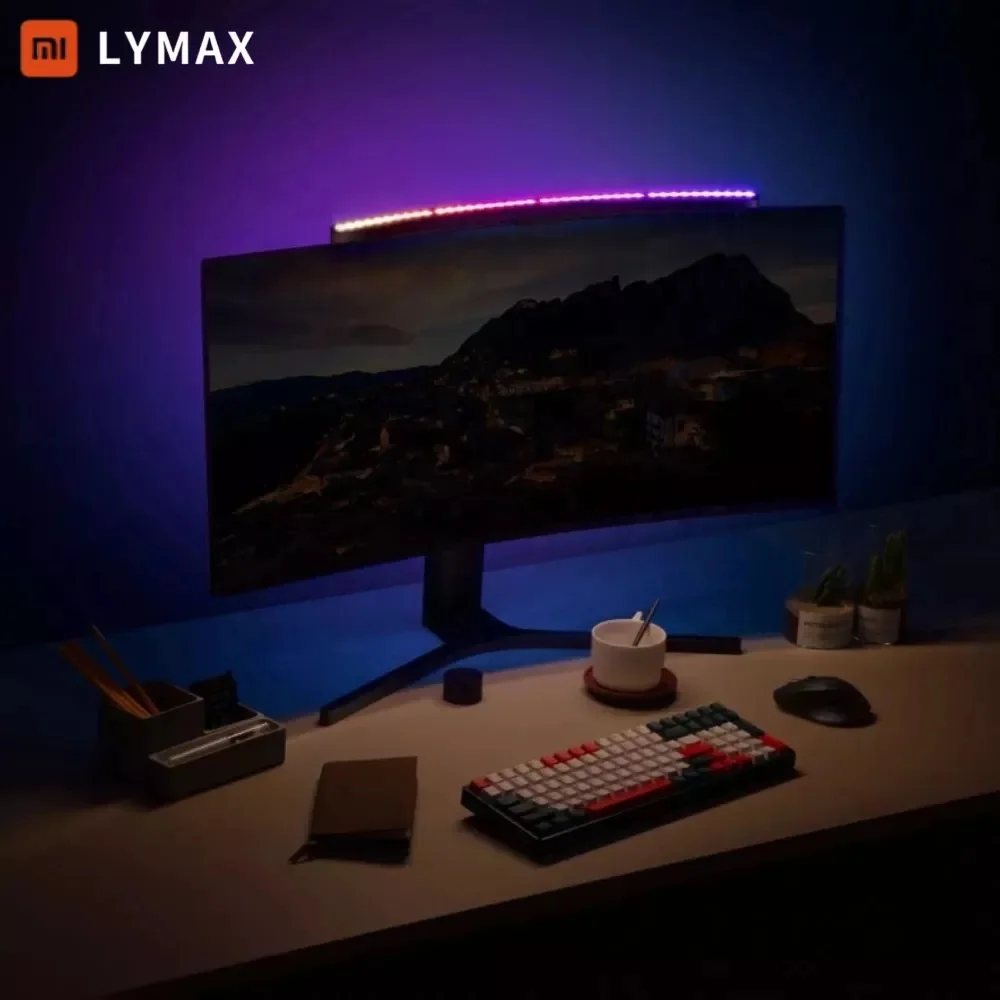 

Youpin LYMAX Computer Monitor Table Lamp Curved Screen Desk Lamp Dimming Eye-Care Sound-sensitive Music Hang Gaming Light