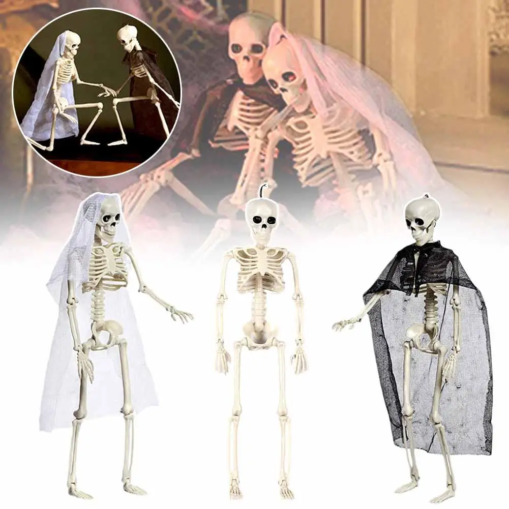 

Horror Skeleton Halloween Decoration Fake Human With And Bride Home Clothes Haunted Skeleton Prop Groom Decor Horror Hallow W1U0