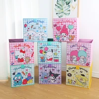 kawaii sanrio kuromi storage box cartoon cute anime cinnamoroll hellokittys portable foldable toy clothing organizer box gift
