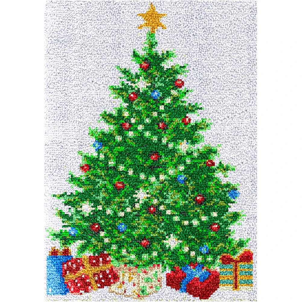 

Latch Hook Kits for Adults and Kids, Crochet Kit for Beginners, Rug Making Kits with Printed Canvas Christmas decoration