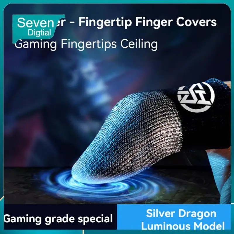 

Universal Thumb Fingertip Sleeves Convenient Sterling Silver Fiber Touch Screen Gloves Sweatproof Breathable Game Finger Cots