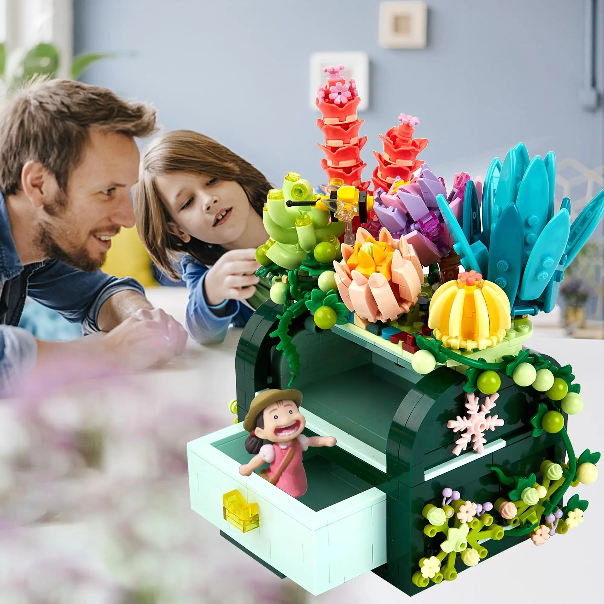 ToylinX суккуленты мини-Строительный набор с цветами для взрослых офис домашний