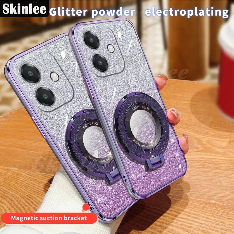 Для OPPO A40 A60 4G/5G a 60 40 чехол с гальваническим кронштейном блестящий силиконовый