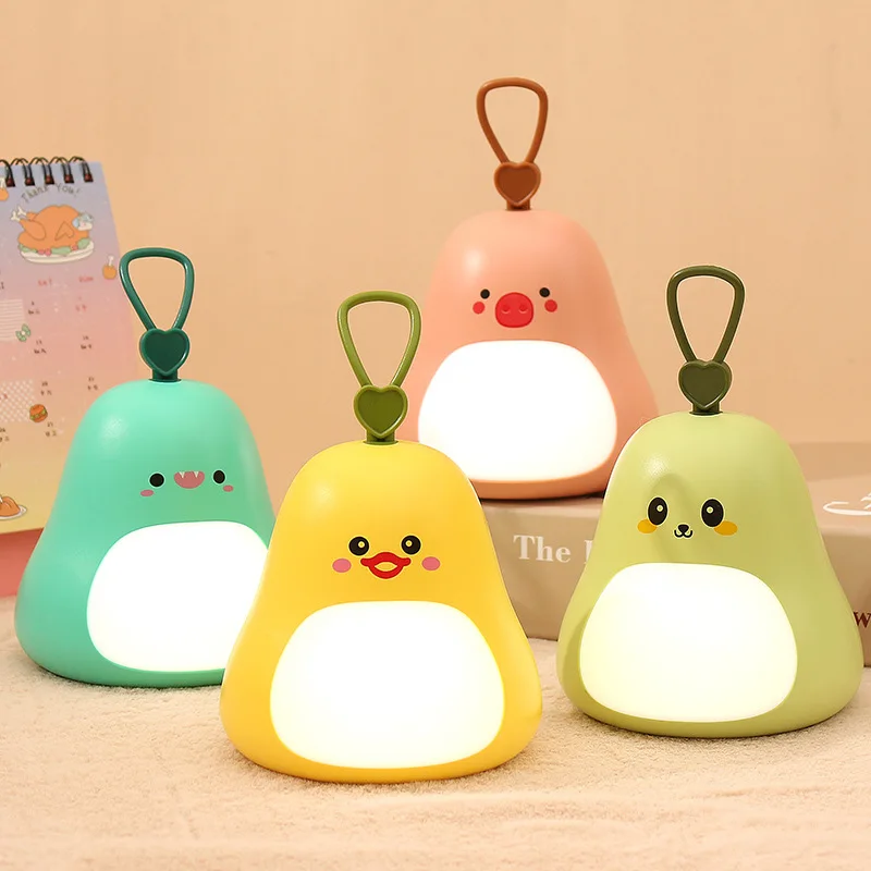Cartoon Avocado Portable Night Light Baby Feeding Dimmable Rechargeable Bedroom Bedside Eye Protection LED Table Lamp Child Gift