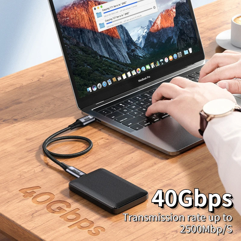 Thunderbolt 3 Cable USB4 40Gbps USB C Cable Type C PD 100W 8K @60Hz Charge Data Transfer USB-C Cable for Macbook Pro Hard Disk