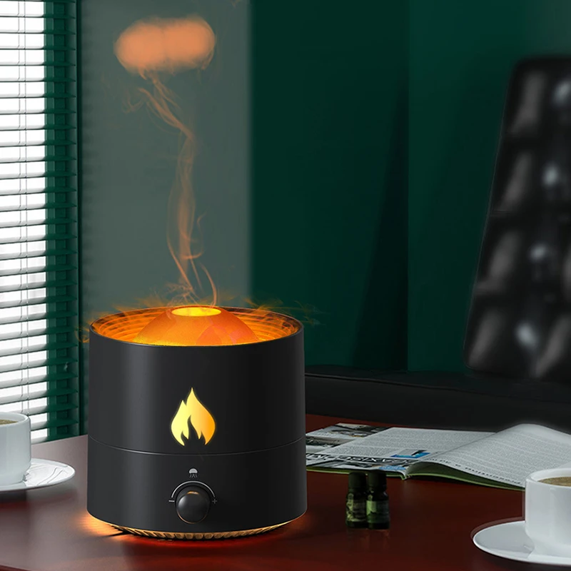 

Oil For Humidifier Volcanic Flame Essential Aromatherapy Volcano Aroma Jellyfish Tank Remote Sprayer with Night Light Difuser