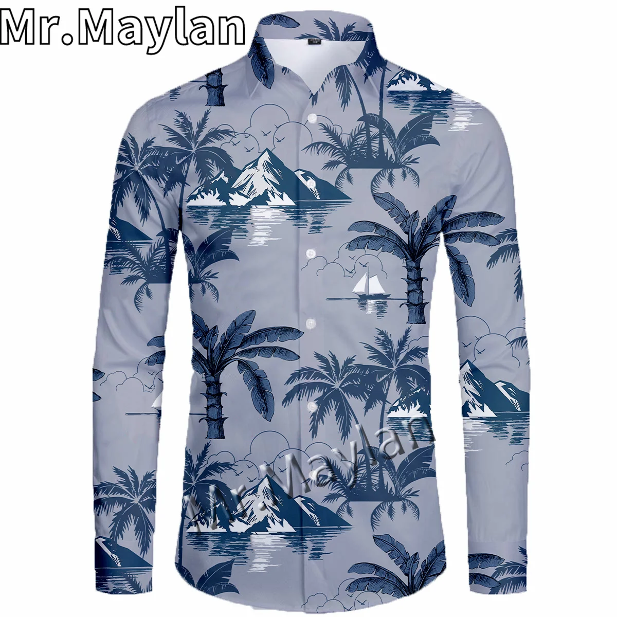 

Hawaii Style 3D Gray Shirt Hawaiian Shirt Men Spring Long Sleeve Shirt Men Shirts 2023 Oversized 5XL Shirt Camisas Masculinas-89