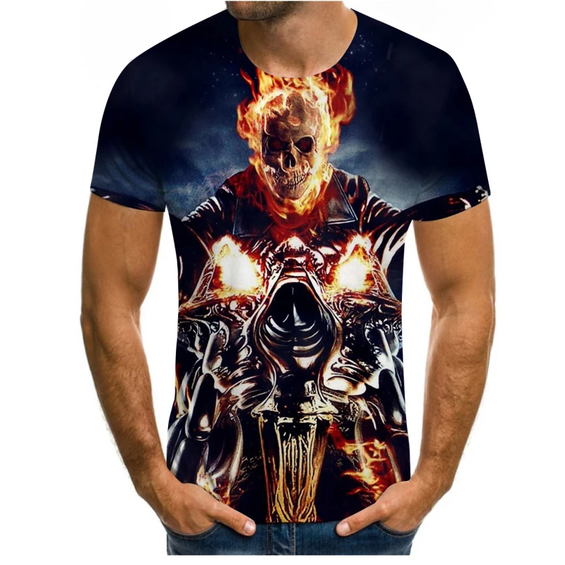 

2023 Summer fashion 3D print movie men's casual crew neck short sleeve oversized T-shirt street anime loose top polyester