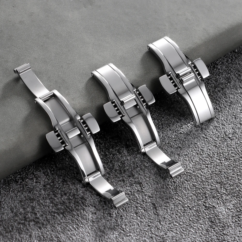 Фото Серебряная застежка из нержавеющей стали для часов Tissot 1853 T035617 T035439, двойная раскладная застежка для ремешка часов, металлическая кнопка-фиксатор №2