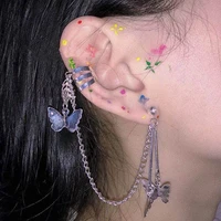 fashion female ear clips for women cold wind earrings punk cool ear studs earrings butterfly ear cuff wedding party gift jewelry