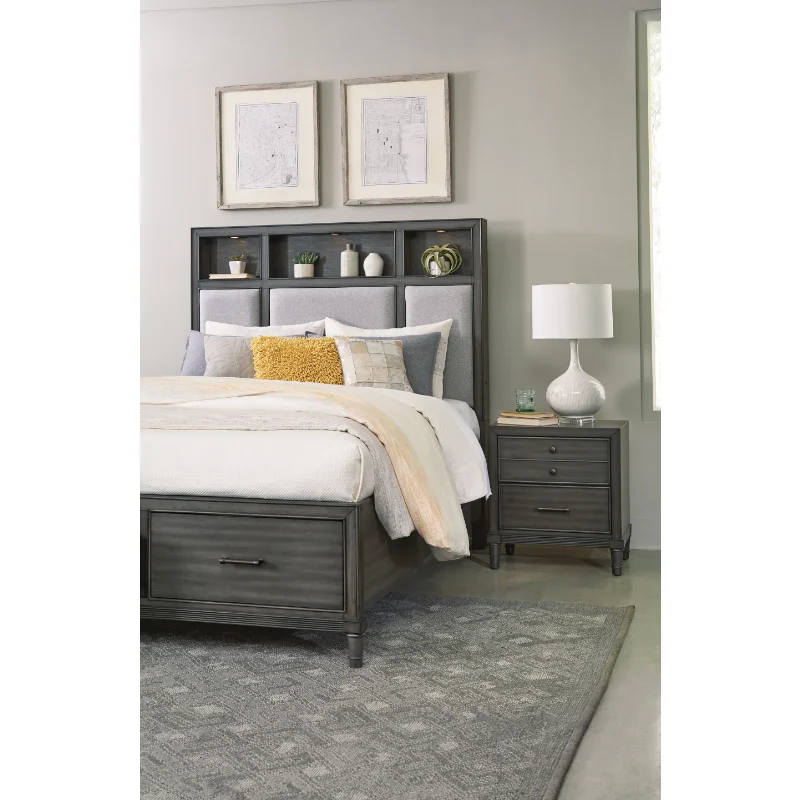 

[Flash Deal] Transition Style Gray Finish 1 Drawer Nightstand Versatile Appearance Bedroom Furniture Easy To Assemble [US Stock]