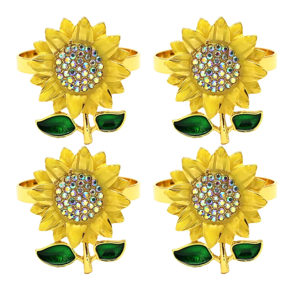 

Sunflower Napkin Buckle Creative Towel Rings Tableware Accessories Decoration Delicate Clasps Decorative Buckles