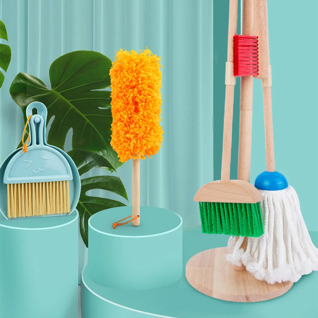 

5 Pieces Cleaning Toy Broom Mini Housekeeping Playset Christmas Holiday Toys Preschool Nursery Supplies Gadgets