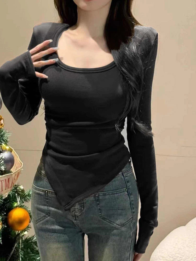 Женская рубашка Pure Desire Sle с длинными рукавами нестандартной формы осень 2023 новый