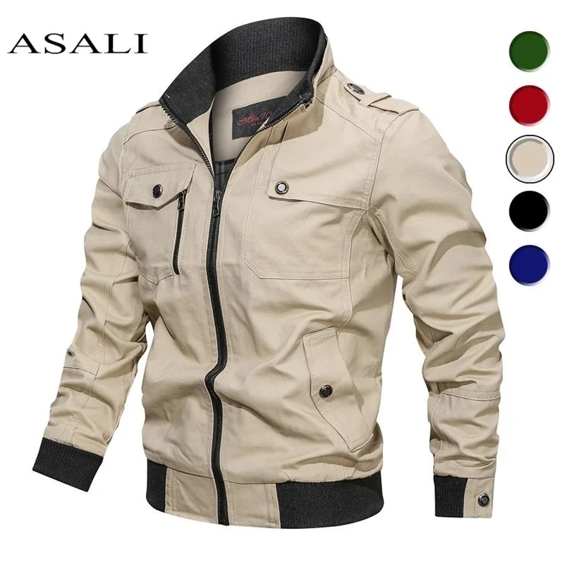 

2022 Military Jacket Men Spring Autumn Cotton Windbreaker Pilot Coat Army Men's Bomber Jackets Cargo Flight Jacket Male Clothes