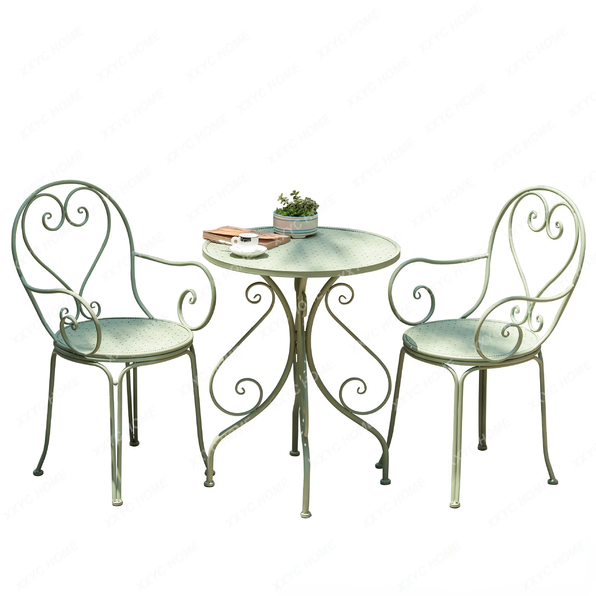 

Patio Furniture Set Iron Outdoor Garden Balcony Leisure Coffee Shop Milk Tea Shop Chair Patio Table Furniture