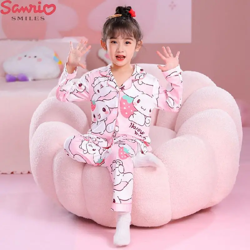 

New Cinnamoroll Children Pajamas 2023 Sanrio My Melody Girl Boy Cartoon Sleepwear Sets Long Sleeve Kids Nightwear Home Clothing